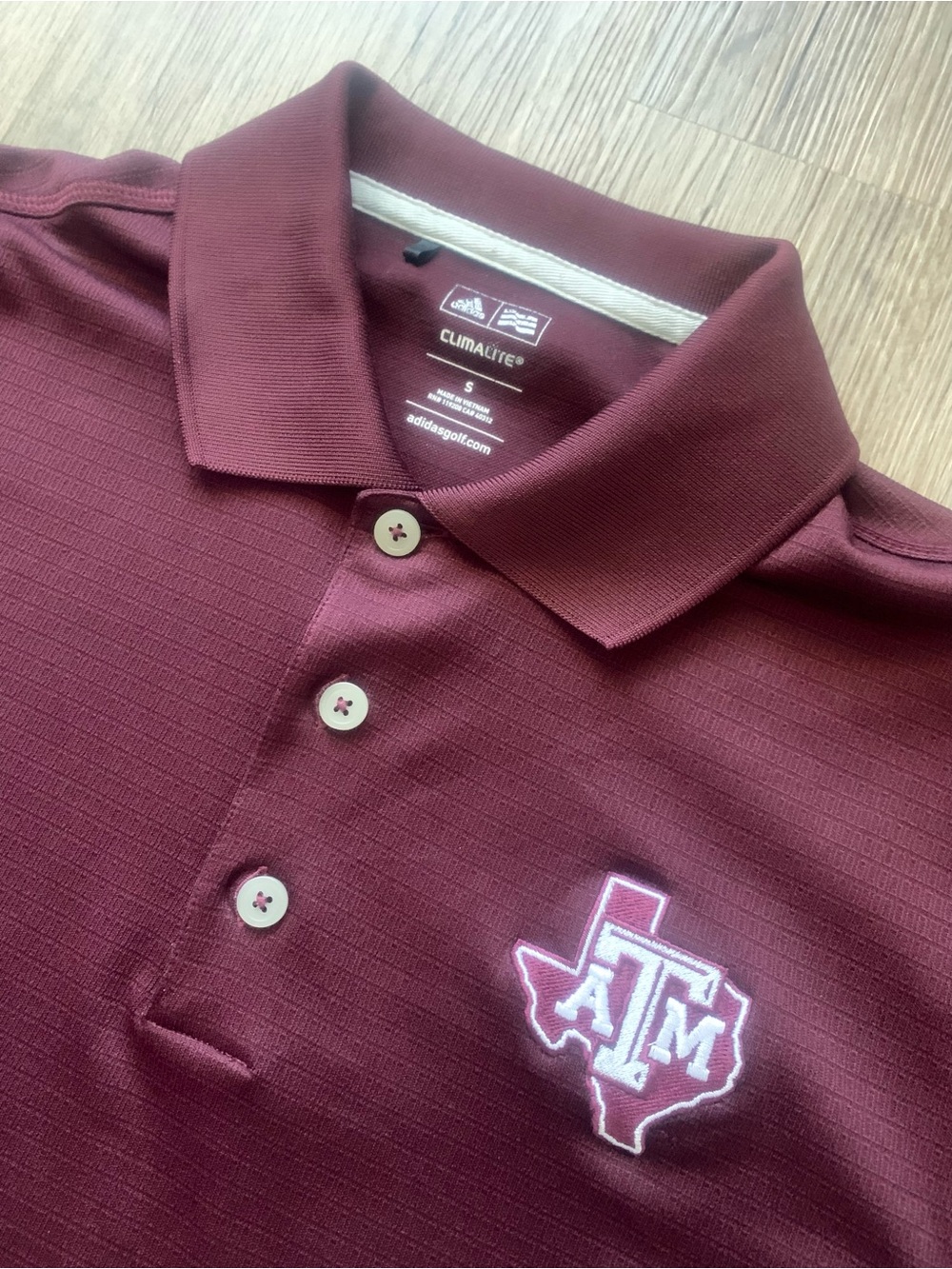 Adidas Texas A&M Aggies Polo Shirt Size S SEC Climalite Maroon Adidas Golf